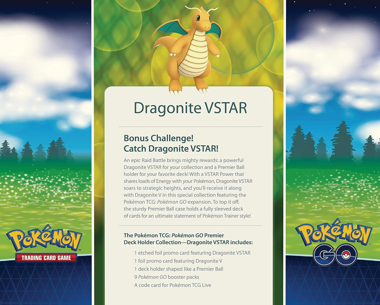 Cartas de TCG Pokémon Colección de soportes de barajas Premier de Pokémon Go Dragonite VSTAR